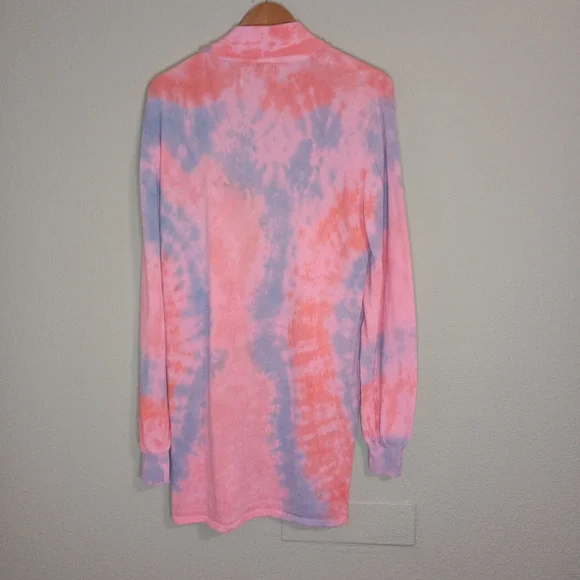 Baja East tie dye Pima Cotton Open Front Cardigan - Picture 3 of 9